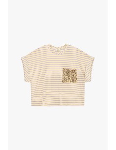 T-Shirt A Righe Con Tasca Applicata Paillettes Dixie - Vestiti Firm... 2