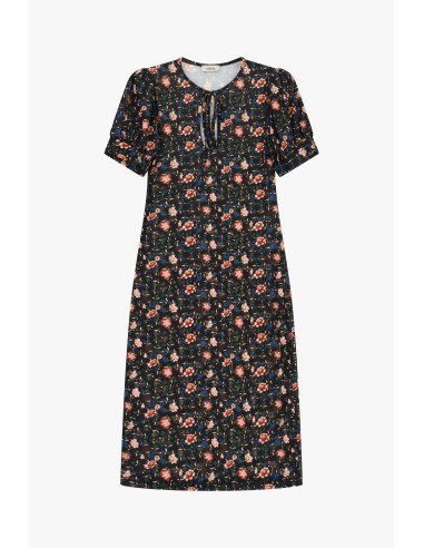 Vestido Midi com Estampa Floral e Decote em V Dixie