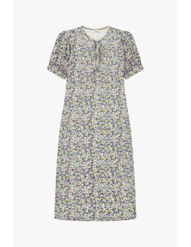 Vestido Midi com Estampa Floral e Mangas Curtas Dixie