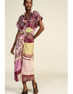 Gonna Midi Fantasia Patchwork Con Drappeggio Dixie - Vestiti Firmat...