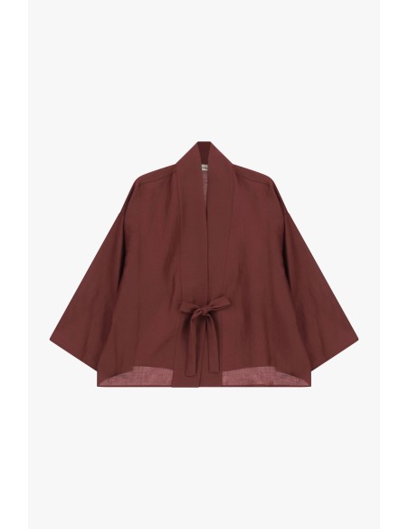 Blazer curto corte amplo com cinto para amarrar Dixie
