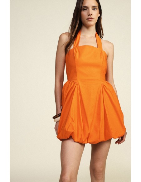 Vestido Curto Com Alças Largas E Barra Em Balão Dixie
