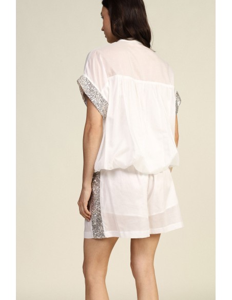 Shorts Regular Fit com Detalhes Laterais em Lantejoulas Dixie