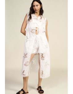 Top Smanicato Con Ricami Traforati Decorativi Dixie - Vestiti Firma...
