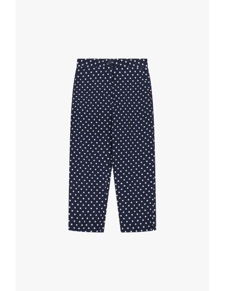 Calças Cropped às Bolinhas com Cintura Regular Dixie
