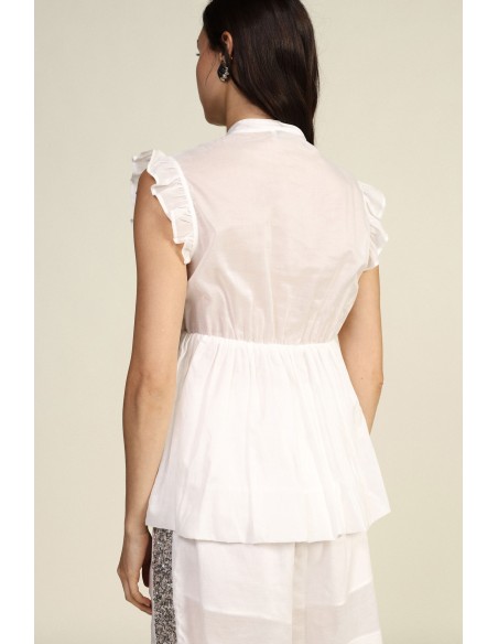 Top Com Folhos E Detalhes Decorativos Frontais Dixie