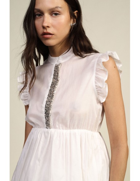 Top com Folhos e Detalhes Decorativos Frontais Dixie