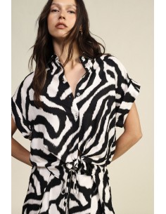 Camicia Fantasia Animalier Con Nodo Frontale Dixie - Vestiti Firmat...