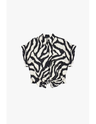 Camisa com estampa animal e nó frontal Dixie