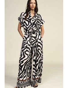 Pantaloni Palazzo Stampa Animalier E Motivo Geometrico Dixie - Vest...