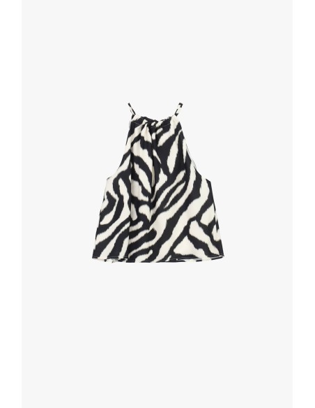 Top com Alças Finas e Estampa Animal Dixie