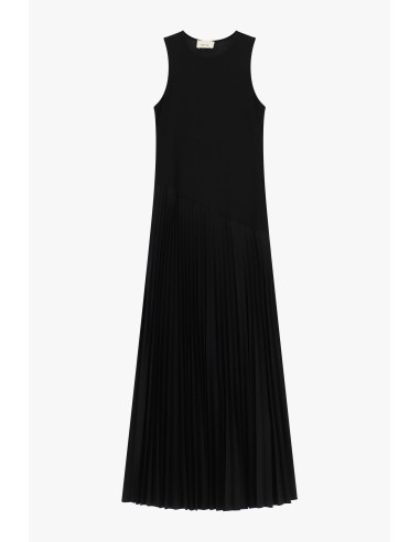 Vestido longo sem mangas com saia plissada Dixie