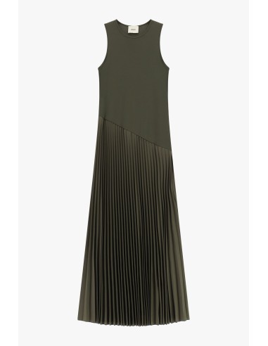 Vestido Longo Sem Mangas Com Saia Plissada Dixie