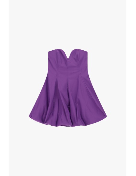 Vestido Curto Bustier Drapeado Sem Alças Dixie