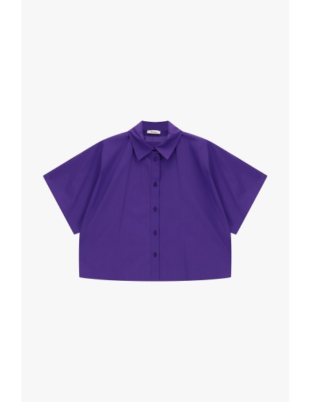 Camisa cropped mangas curtas corte boxy Dixie