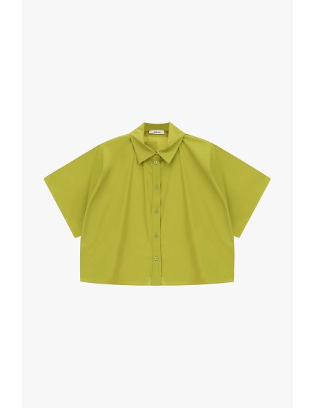 Camisa cropped mangas curtas corte boxy Dixie