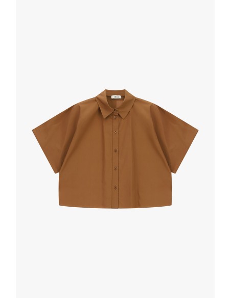 Camisa Cropped Mangas Curtas Corte Boxy Dixie