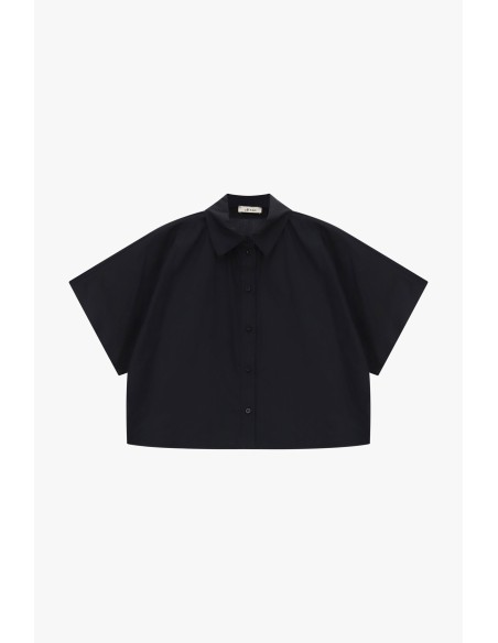 Camisa Cropped Mangas Curtas Corte Boxy Dixie