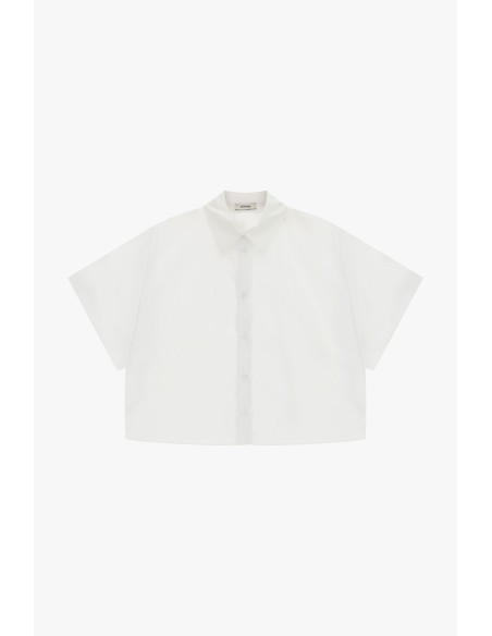 Camisa Cropped Mangas Curtas Corte Boxy Dixie
