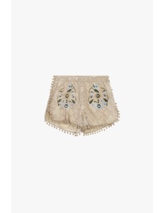 Shorts Bordados Com Acabamento Em Pompons Dixie
