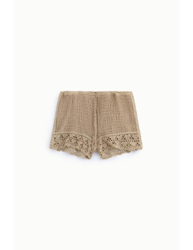 Shorts Corte Regular Com Trabalho Em Ponto Aberto E Bordo Em Croché Dixie