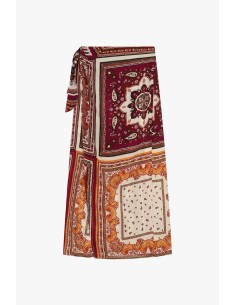 Saia Midi Envelope com Estampa Bandana Dixie