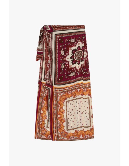 Saia Midi Envelope com Estampa Bandana Dixie