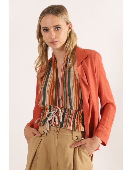 Blazer Fluido com Lapelas Clássicas Dixie