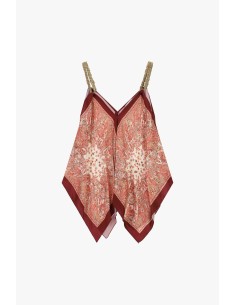Top com alças trançadas e estampa paisley Dixie