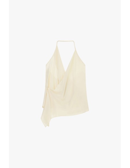 Top Drapeado Com Decote Halter Dixie