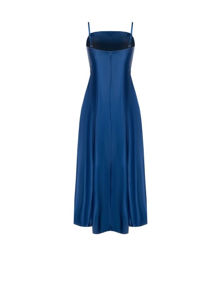 Vestido Midi Godê em Cetim Duchesse com Bolsos Rinascimento