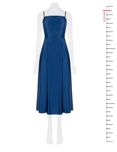 Vestido Midi Rodado em Cetim Duchesse com Bolsos Rinascimento