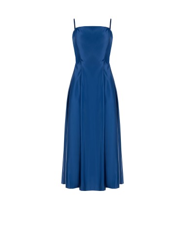Vestido Midi Rodado em Cetim Duchesse com Bolsos Rinascimento