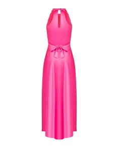 Vestido maxi em cetim com decote drapeado e laço atrás Rinascimento 2