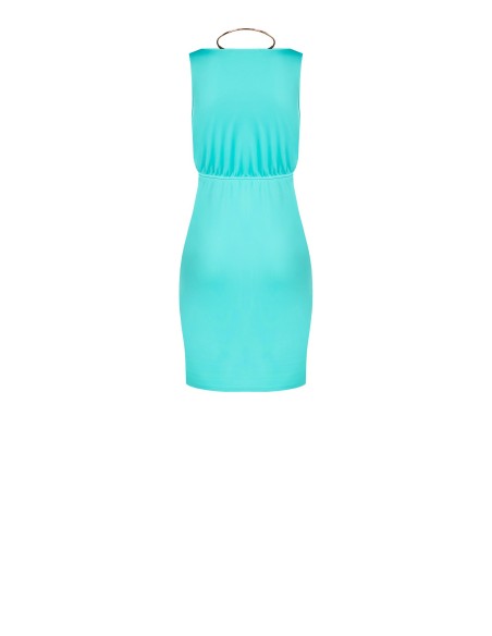 Vestido Curto Tubinho em Malha com Colar Integrado Rinascimento