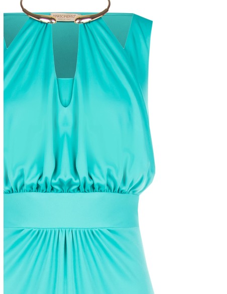 Vestido Curto Tubinho Em Malha Com Colar Integrado Rinascimento