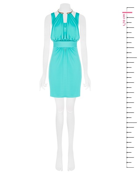 Vestido Curto Tubinho Em Malha Com Colar Integrado Rinascimento