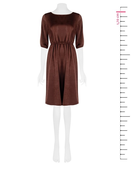 Vestido até ao joelho em cetim ligeiramente amarrotado Rinascimento