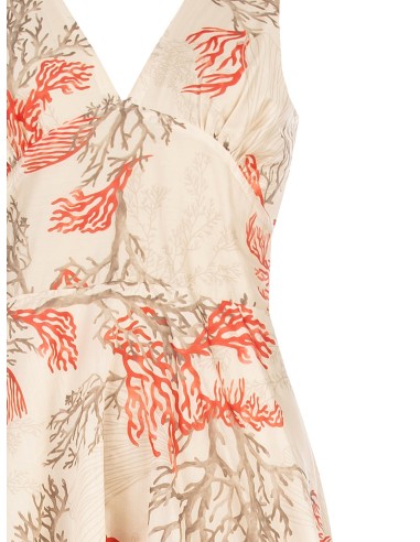 Vestido midi evasé em lyocell com duplo decote em V e elástico atrás Rinascimento