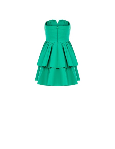 Vestido Curto Babydoll em Algodão com Corpete Franzido Rinascimento