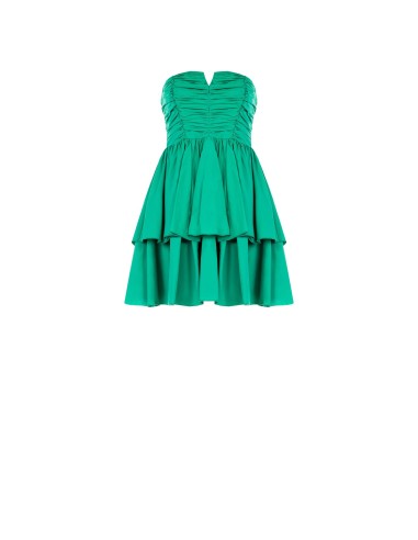 Vestido curto Bambolina em algodão com corpete franzido Rinascimento
