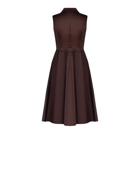 Vestido Midi em Mistura de Algodão Elástico com Bolsos Rinascimento