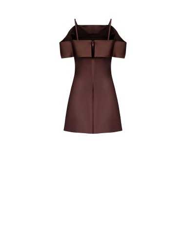 Vestido Curto Evasado em Cetim com Alças Finas Rinascimento