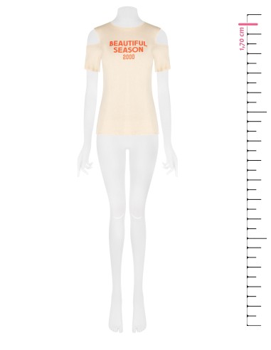 T-shirt regular em algodão com cut-out nos ombros Rinascimento