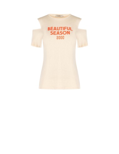 T-shirt regular em algodão com cut-out nos ombros Rinascimento