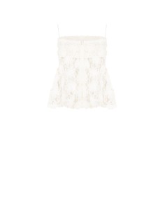 Top peplum coberto por rosas em tule em relevo Rinascimento 2