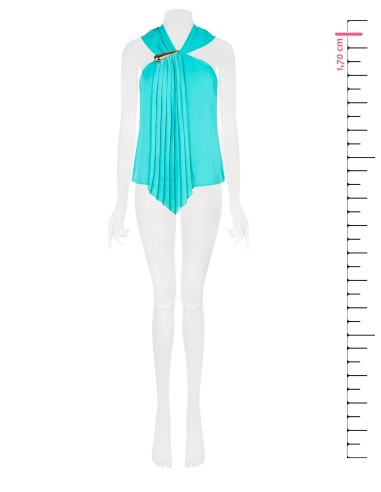 Blusa Ajustada em Georgette com Folho Plissê Rinascimento