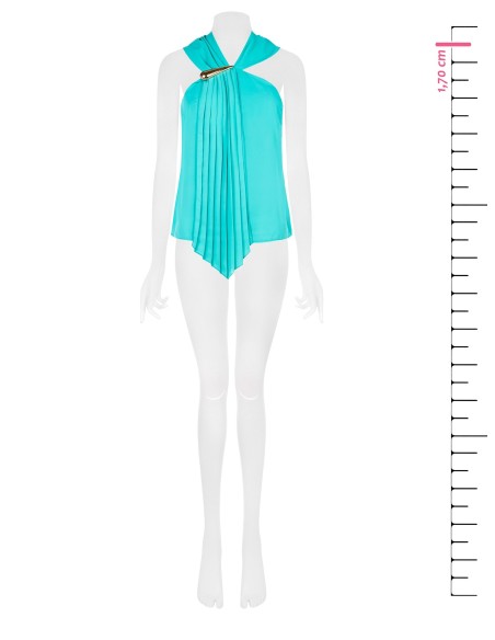 Blusa Ajustada em Georgette com Folho Plissê Rinascimento