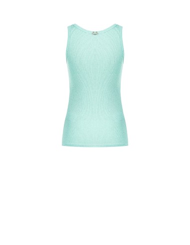 Top Justo Em Malha Canelada Com Fio Lurex Rinascimento