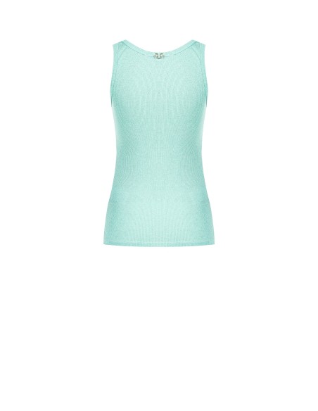 Top Justo Em Malha Canelada Com Fio Lurex Rinascimento